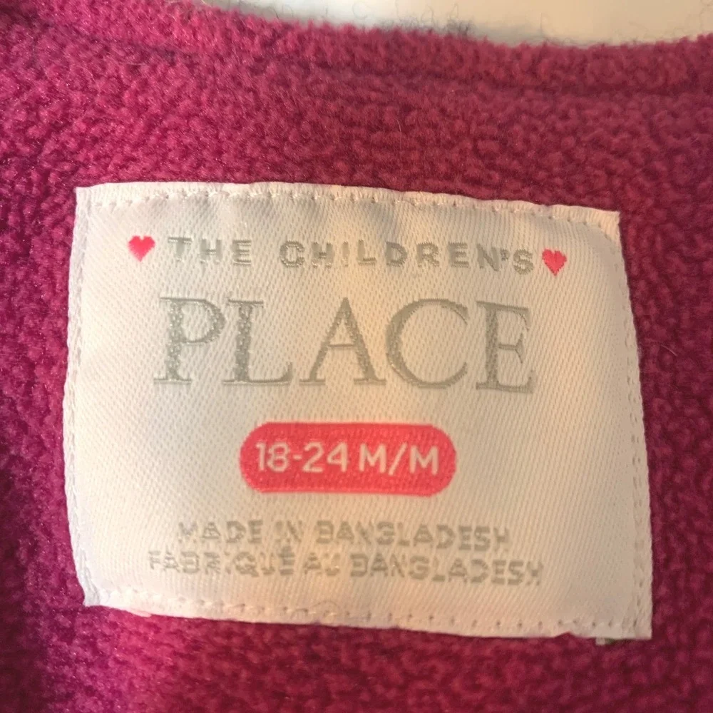 The Childrens Place Snow Bibs 18-24M Pink‎ Unicorn Rainbow Fleece Lined Overalls